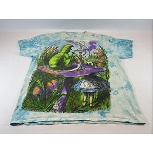 Liquid Blue Shirt Men's Large Alice In Wonderland Smoke Hookah Mushroom 2015